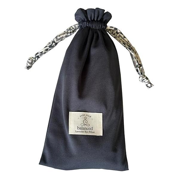 BYS Weighted Lavender Eye Pillow, Organic Cotton Fabric, Grey and White, with Travel Pouche