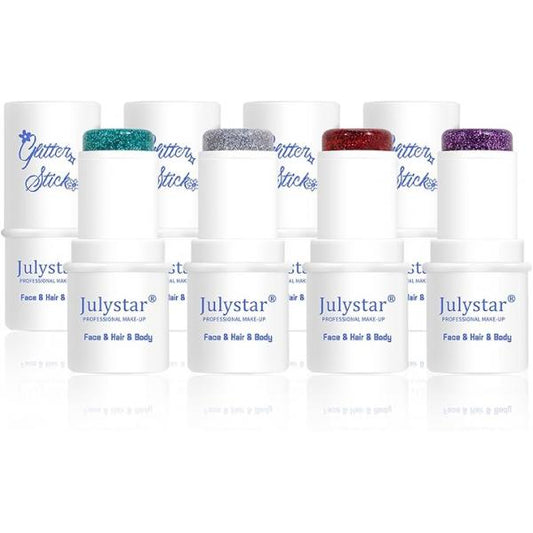 Body Glitter Stick, 4 PCS, Sparkling Holographic Mermaid Paint Sequins Shimmer Eyeshadow, Gel, Waterproof Chunky Makeup Multiuse for Face Hair Nails, 034