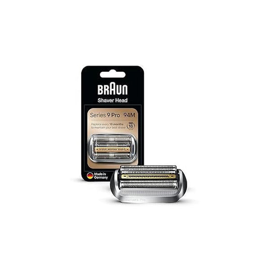 Braun Electric Shaver Head Replacement Part 94M, Compatible with Series 9 Pro and Razors for Men, Silver