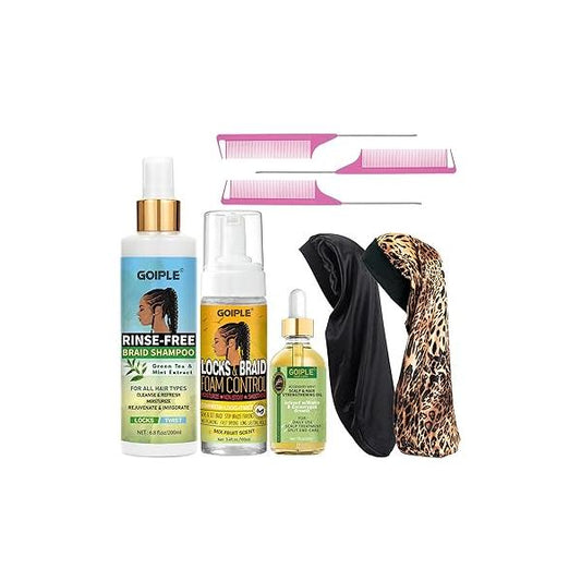 Braid Rinse-Free No Water Shampoo for Locs, Twists, Weaves - Dreadlock to Remove BuildUp, Odor, Itch & Flakes, Residue, Chemical-Free