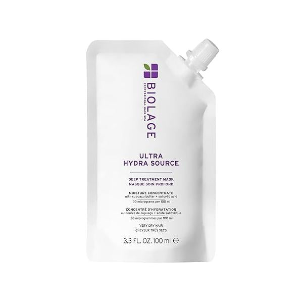 Biolage Ultra Hydra Source Deep Treatment Mask - Intense Hydration, For Very Dry Hair, with Micro-dosed Cupuaçu Butter & Salicylic Acid, Vegan Paraben-Free