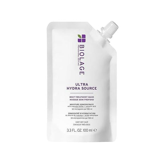 Biolage Ultra Hydra Source Deep Treatment Mask - Intense Hydration, For Very Dry Hair, with Micro-dosed Cupuaçu Butter & Salicylic Acid, Vegan Paraben-Free