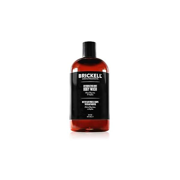 Brickell Men's Invigorating Mint Body Wash for Men, Natural and Organic Deep Cleaning Shower Gel with Aloe, Glycerin, Jojoba, Sulfate Free
