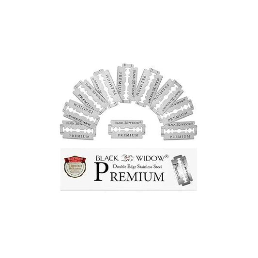 Black Widow Premium Double Edge Swedish Steel Razor Blades for Safety and Straight Razors - (100 Count)