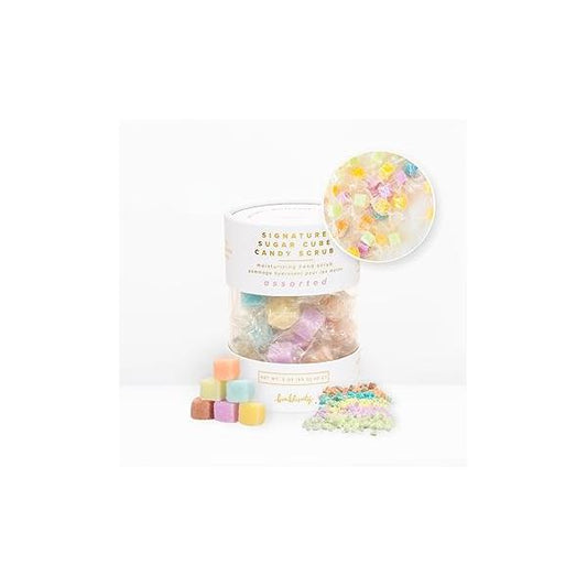 Bonblissity Sugar Cubes Candy Scrub, 30 pcs - Body Scrub Gift Set with Assorted Scents, Gentle Hand, Feet, and Exfoliator Turns into Lotions, Spa Small Gifts for Women Men, Travel Size