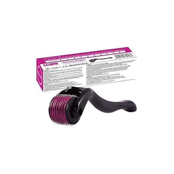 Boolavard Derma Roller Microneedle | Face & Beard Microneedling. For Women Men Black, 0.25mm