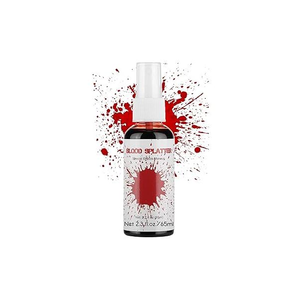 CCbeauty 7.6oz Halloween Fake Blood Makeup Kit - Spray+Squirt Blood+Stage Blood, Realistic Washable for Special Effects SFX Set Zombie Vampire Monster Cosplay Mouth Clothes Dress Up