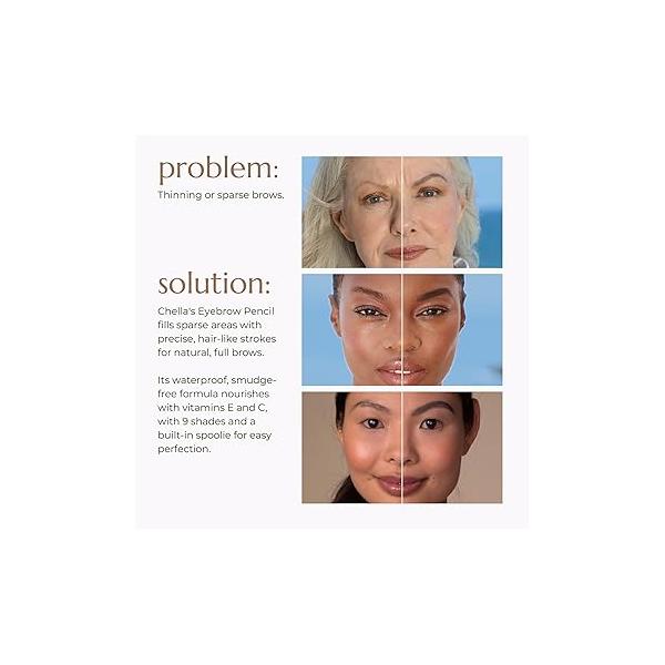 Chella Eyebrow Pencil - Tantalizing Taupe Vegan, Gluten Free, Cruelty Paraben Long Wearing, Smooth Consistency