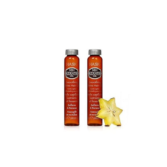 HASK KERATIN PROTEIN Smoothing Hair Oil Vials for Shine, Frizz Control and All Types - Color Safe, Gluten-Free, Sulfate-Free 2