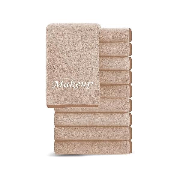 Cosy Family 10 Pack Makeup Remover Wash Cloths - Soft Microfiber Fingertip Facial Cleansing for Hand and Make Up, 12 x in, Black Grey