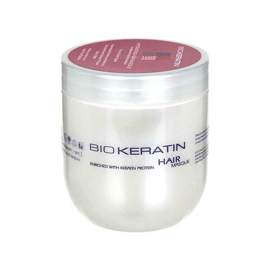 Bio Keratin - Hydrating Hair Masque 16.9 Fl.Oz (500ml). Nourishes & Restores Elasticity Hair.