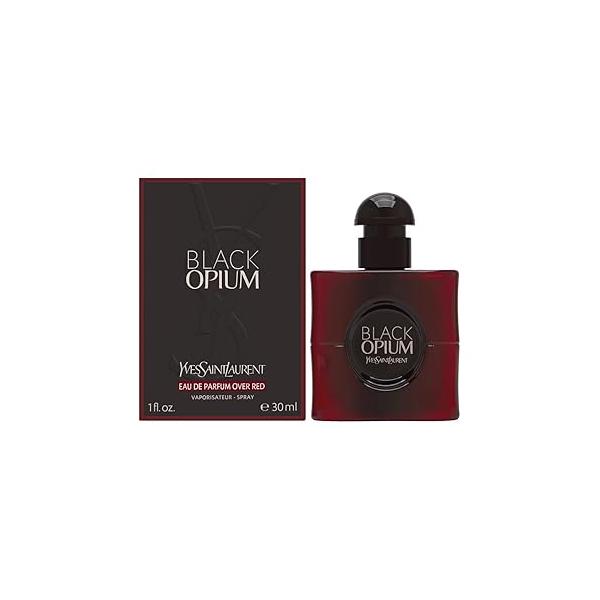 Black Opium by Yves Saint Laurent for Women 1.0 oz Eau de Parfum Over Red Spray